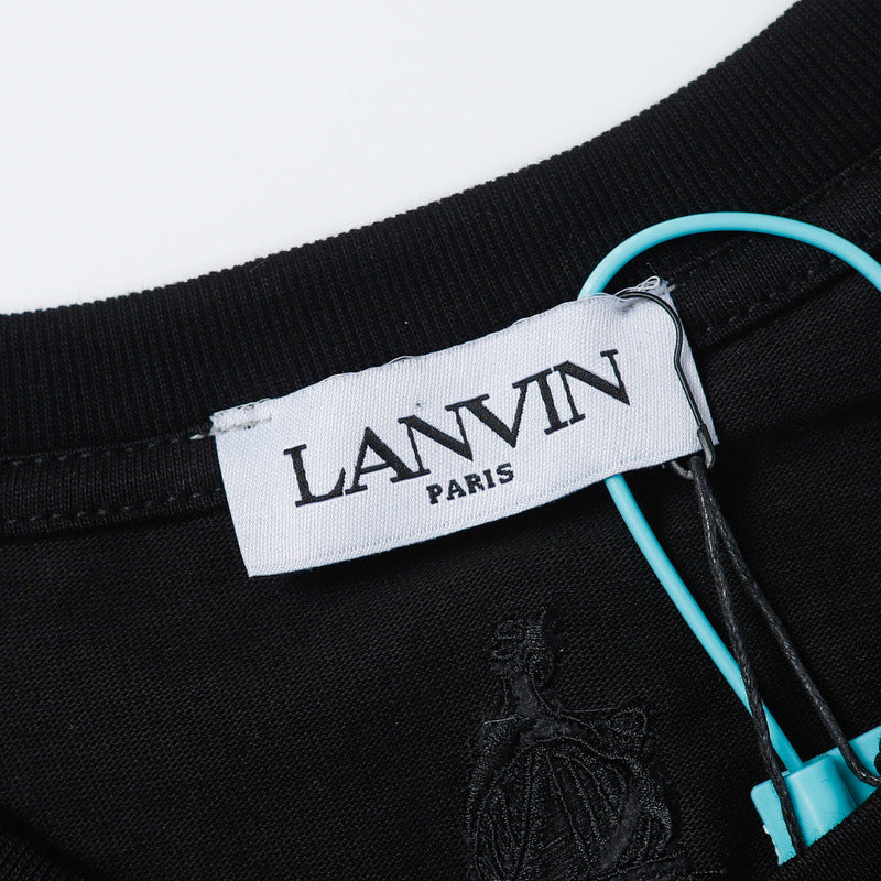 LANVIN Letter Embroidery T-Shirt