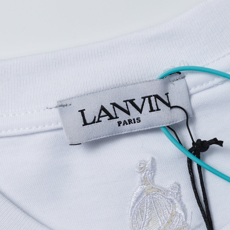 LANVIN Letter Embroidery T-Shirt