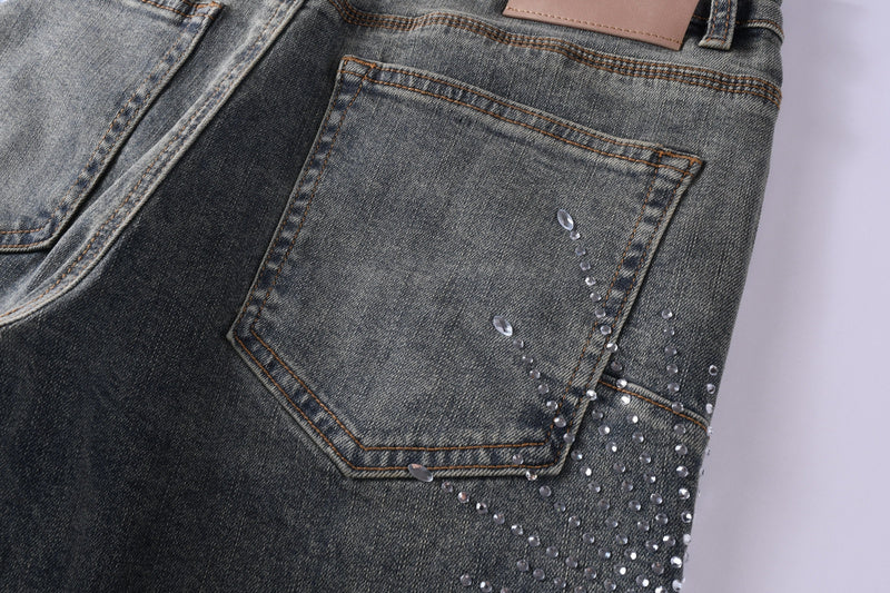 Purple Brand Crystal Diamond Jeans #9122