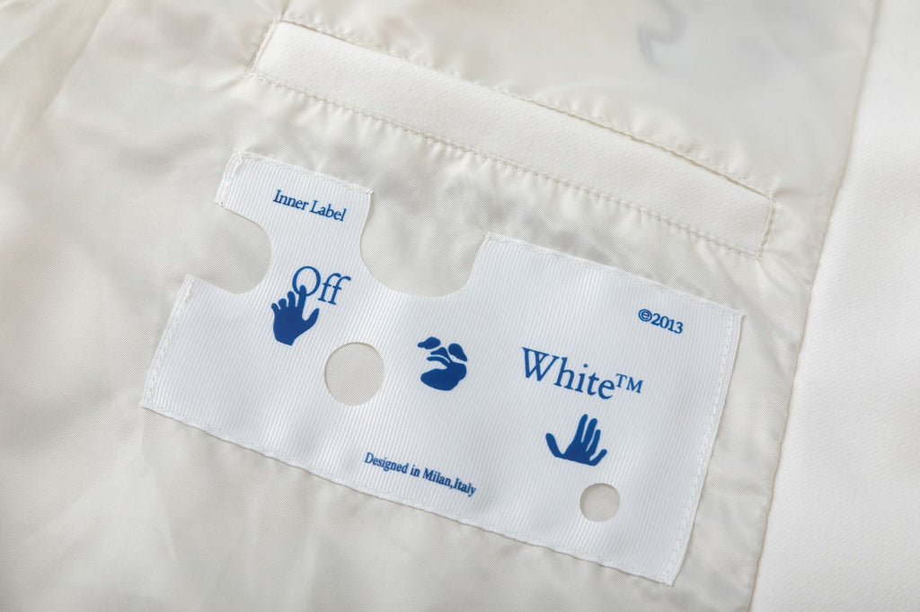 OFF WHITE Crystal Full Lea Varsity Jacket