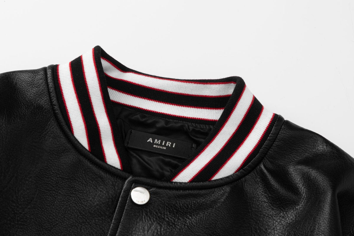 AMlRl Club Leather Varsity Jacket
