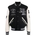 AMIRI Appliquéd Embroidered Wool-Blend and Leather Varsity Jacket