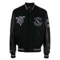 AMIRI Appliquéd Embroidered Wool-Blend Twill and Leather Varsity Jacket